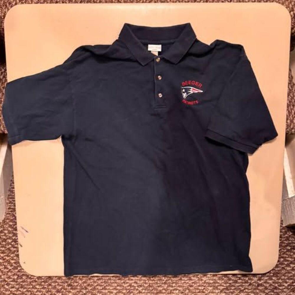 Anvil Navy Blue Seeger Patriots Polo Shirt